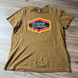Diesel Graphic Tee Short Sleeve Shirt T-Shirt | Brown‎ | Size Small